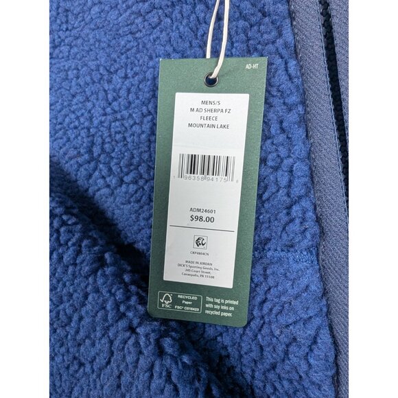 Alpine Design Mens Jacket Size Small Blue Sherpa Teddy Outdoor Camp Cabin Soft - Picture 8 of 15